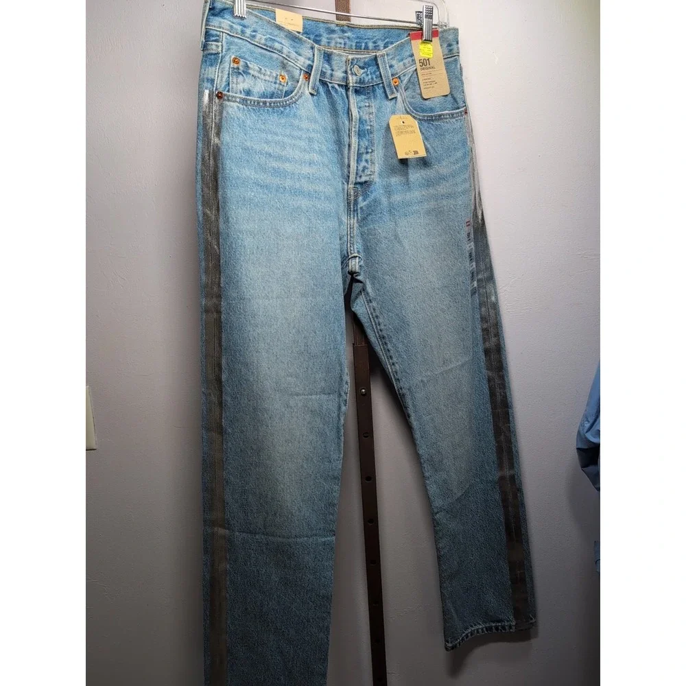 Levis Mens Vintage Denim Sparkly Stripe‎ Jeans 29x30 NEW